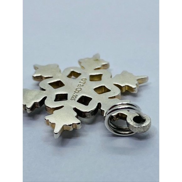 Tiffany & Co Large Snow Flake Sterling Silver Pendant Cham 29mm RARE SIZE - Picture 7 of 7